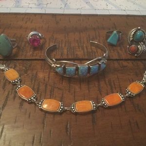 Vintage Sterling Native American, Taxco, Southwest Lot of 6